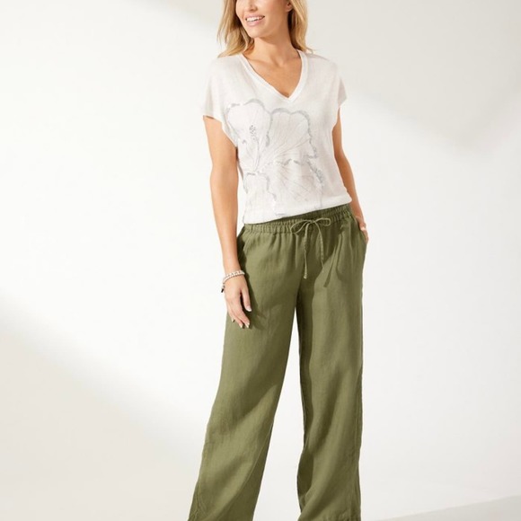 Tommy Bahama Pants - Tommy Bahama women’s Two Palms High-Rise Linen Easy Pants